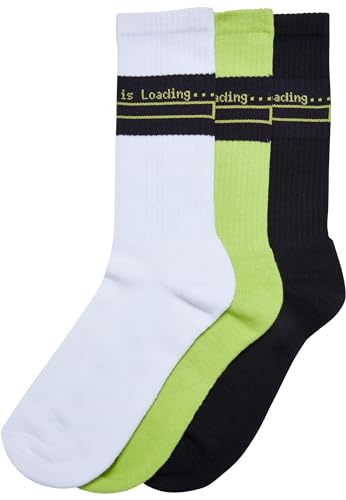 Urban Classics Unisex TB6546-Loading 3-Pack Socken, White/Black/frozenyellow, 47-50 von Urban Classics