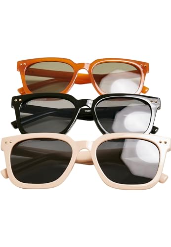 Urban Classics Unisex Sonnenbrille Sunglasses Chicago 3-Pack Sonnenbrillen für Männer und Frauen, black/brown/lightbeige, one size von Urban Classics