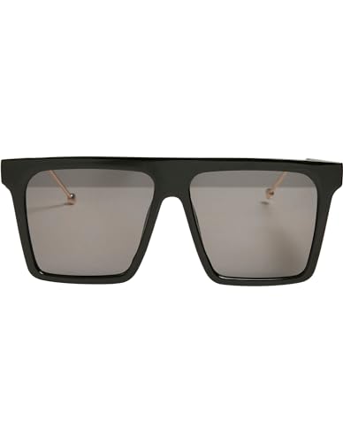 Urban Classics Unisex Sonnenbrille Sunglasses Iowa Brille für Männer und Frauen, mit Schutzhülle, black/gold, one size von Urban Classics
