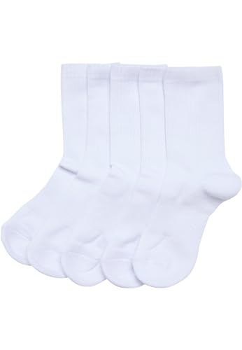 Urban Classics Unisex UCK1471-Sport Kids 5-Pack Socks, White, 31-34 von Urban Classics