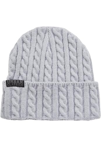 Urban Classics Unisex TB6534-Cable Knit Beanie-Mütze, heathergrey, one Size von Urban Classics