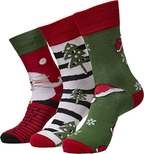 Urban Classics Unisex TB4648-Stripe Santa Christmas 3-Pack Socken, Multicolor, 43-46 von Urban Classics