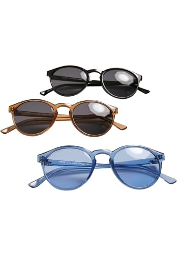 Urban Classics Unisex Sunglasses Cypress 3-Pack Sonnenbrille, Black & Brown & Blue, one Size (3er Pack) von Urban Classics
