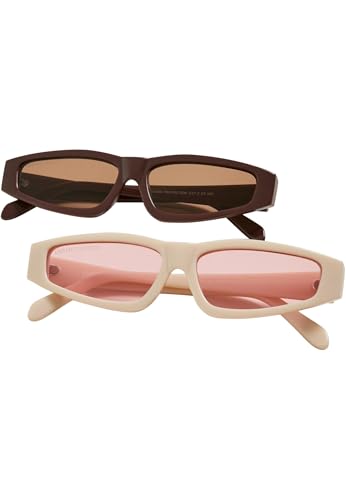 Urban Classics Sunglasses Lefkada 2-Pack, brown/brown+offwhite/pink, one size von Urban Classics