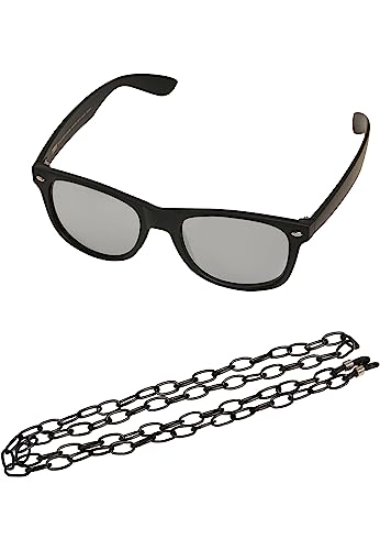 Urban Classics Unisex TB3379-Sunglasses Likoma Mirror with Chain Sonnenbrille, Black/Silver, one Size von Urban Classics