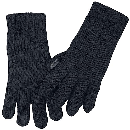 Urban Classics Unisex Synthetic Leather Knit Gloves Handschuhe, Black, L/XL von Urban Classics