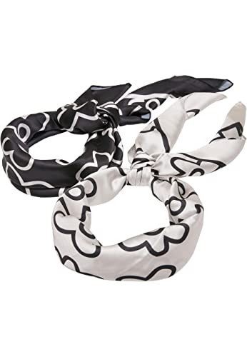 Urban Classics Unisex Bandana Big Pattern Bandana 2-Pack softseagrass/Black one Size von Urban Classics