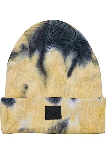 Urban Classics Unisex Tie Dye Kids Beanie Hat, Yellow/Black, L/XL von Urban Classics