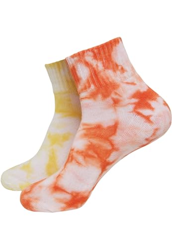 Urban Classics Unisex Tie Dye Short 2-Pack Socken, Orange Yellow, 47-50 von Urban Classics