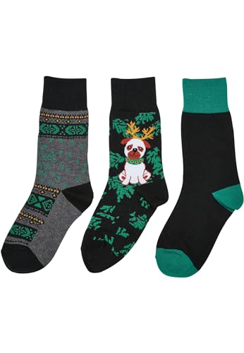 Urban Classics Unisex Christmas Dog Socks Kids 3-Pack multicolor, 27-30 von Urban Classics