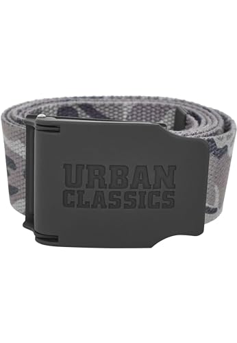 Urban Classics Unisex Woven Rubbered Touch UC Gürtel, Mehrfarbig (Grey Camo 00866), 120 cm von Urban Classics