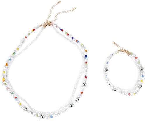 Urban Classics Various Pearl Layering Necklace and Anklet Set Frauen Halskette multicolor von Urban Classics