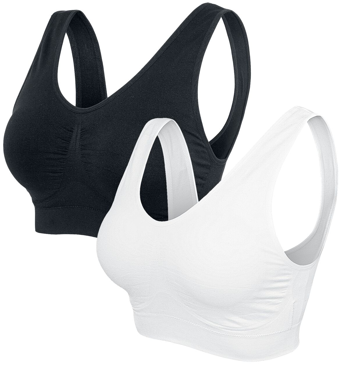 Urban Classics Wäsche-Set - Ladies Pads Sport Bra - XS bis L - für Damen - Größe S - schwarz/weiß von Urban Classics