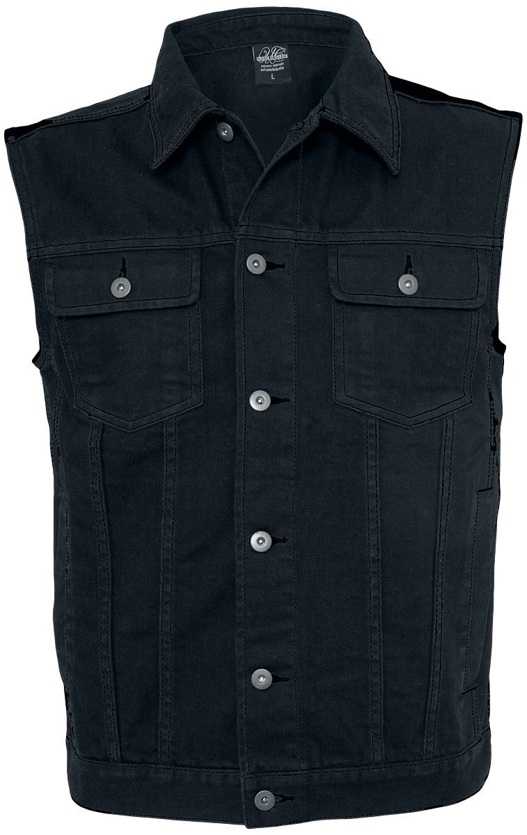 Urban Classics Weste - Denim Vest - S bis 5XL - für Männer - Größe 3XL - schwarz von Urban Classics