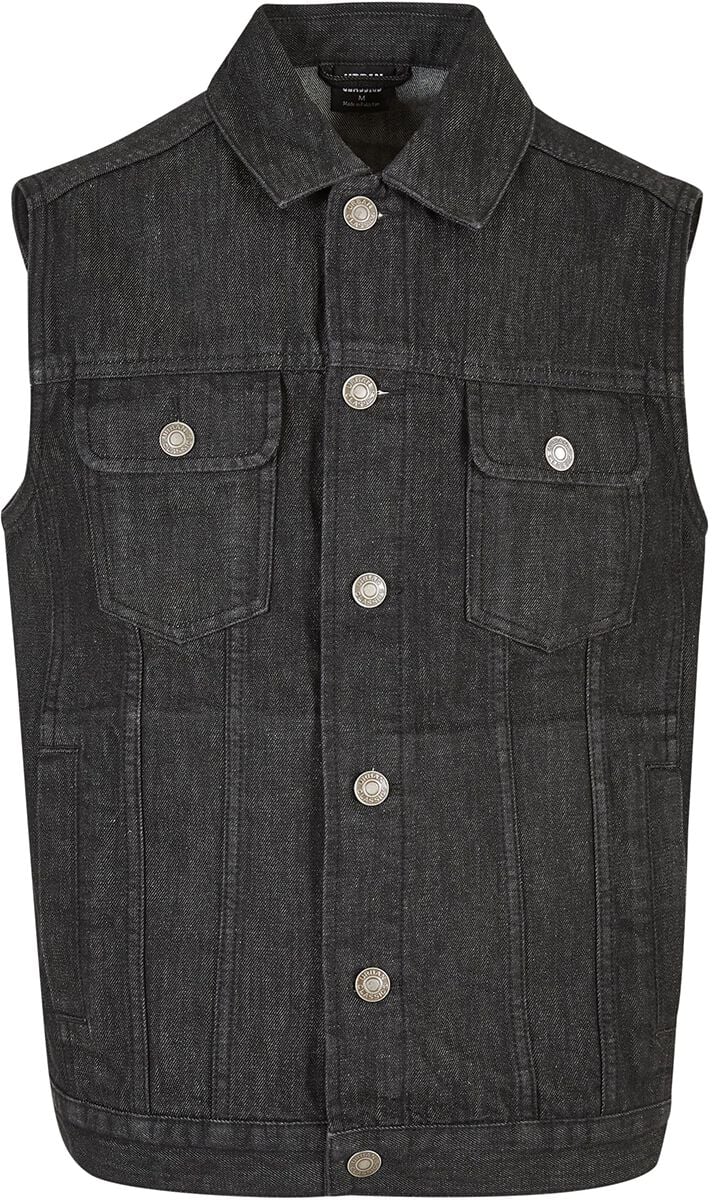Urban Classics Weste - Denim Vest - S bis 3XL - für Männer - Größe S - schwarz von Urban Classics