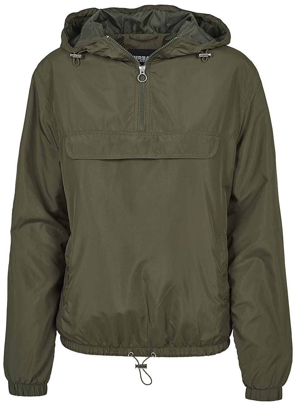 Urban Classics Windbreaker - Ladies Basic Windrunner - XS bis XXL - für Damen - Größe S - oliv von Urban Classics
