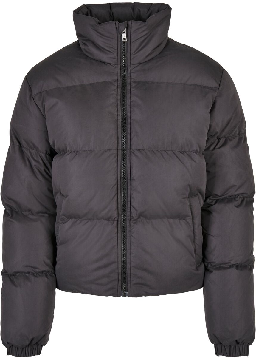 Urban Classics Winterjacke - Ladies Short Peached Puffer Jacket - S bis XL - für Damen - Größe S - schwarz von Urban Classics