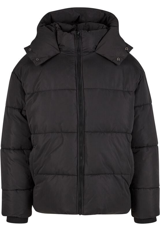 Urban Classics Winterjacke - Puffer Jacket With Flap Hood - S bis XXL - für Männer - Größe L - schwarz von Urban Classics