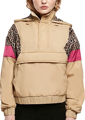 Urban Classics Women's TB3063-Ladies AOP Mixed Pull Over Jacket Jacke, unionbeige/darkleo/w, 5XL von Urban Classics