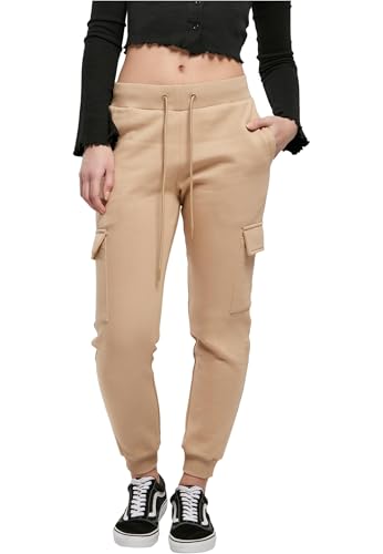 Urban Classics Damen Ladies Cargo Sweat Pants, unionbeige, S von Urban Classics