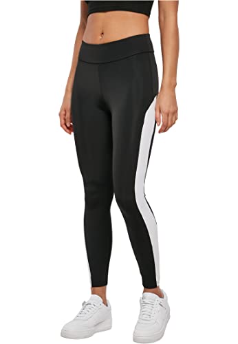 Urban Classics Damen Ladies Color Block Leggings, Black/White, 4XL von Urban Classics