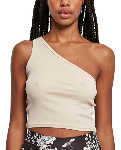 Urban Classics Women's TB2609-Ladies Cropped Asymmetric Top T-Shirt, softseagrass, L von Urban Classics