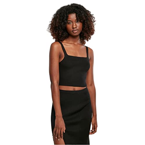 Urban Classics Women's TB4785-Ladies Cropped Knit Top T-Shirt, Black, 3XL von Urban Classics