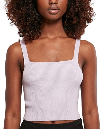 Urban Classics Women's TB4785-Ladies Cropped Knit Top T-Shirt, Lilac, L von Urban Classics