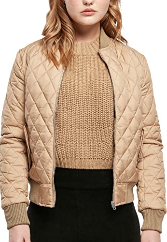 Urban Classics Damen Ladies Diamond Quilt Nylon Jacket Jacke, unionbeige, 3XL von Urban Classics