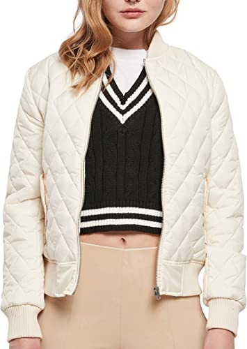 Urban Classics Damen Ladies Diamond Quilt Nylon Jacket Jacke, whitesand, 3XL von Urban Classics