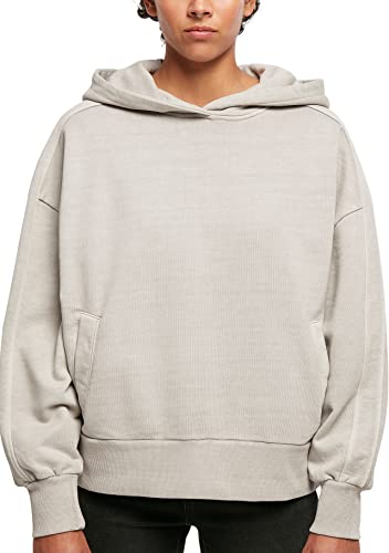 Urban Classics Women's TB5032-Ladies Heavy Terry Garment Dye Hoody Sweatshirt, warmgrey, XS von Urban Classics