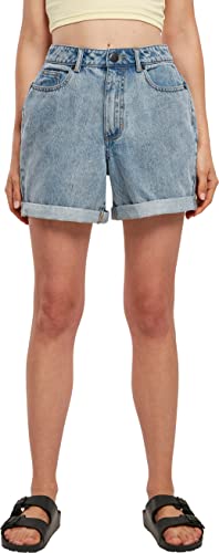 Urban Classics Women's Ladies High Waist Boyfriend Shorts, Tinted lightblue Washed, 28 von Urban Classics