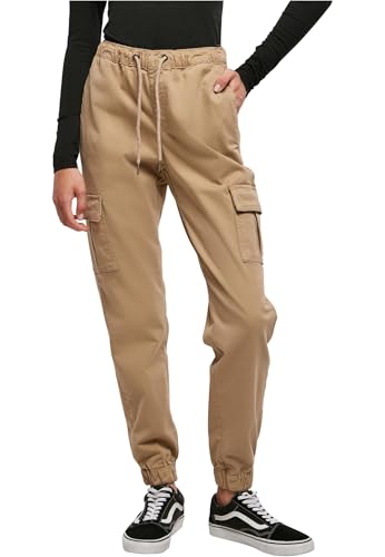 Urban Classics Damen Ladies High Waist Cargo Comfort Jogging Pants Hose, softtaupe, XXL von Urban Classics