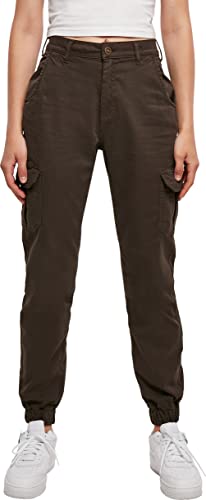 Urban Classics Damen Ladies High Waist Cargo Pants Hose, Brown, 28 von Urban Classics