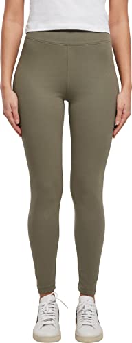 Urban Classics Damen Ladies High Waist Jersey Leggings Yoga Pants, Olive, L von Urban Classics