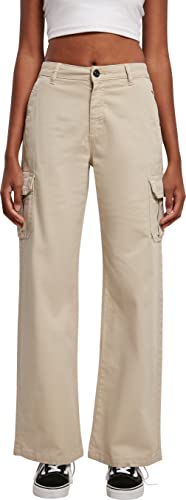 Urban Classics Women's Ladies High Waist Straight Cargo Pants, softseagrass, 30 von Urban Classics