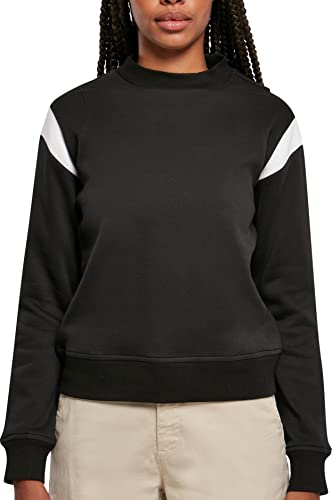 Urban Classics Women's TB5064-Ladies Inset College Crewneck Sweatshirt, Black/White, 4XL von Urban Classics