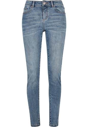 Urban Classics Damen Ladies Mid Waist Skinny Jeans Midstone Washed, 26 von Urban Classics