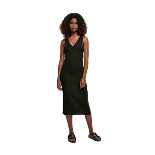 Urban Classics Women's Ladies Midi Sleeveless Rib Dress Kleid, Black, XS von Urban Classics