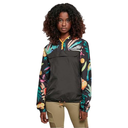Urban Classics Damen Women's Mixed Pull Over Jacket Jacke, blackfruity, XXL EU von Urban Classics