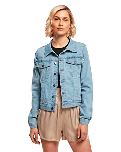 Urban Classics Women's Ladies Organic Denim Jacket Jacke, clearblue Bleached, XL von Urban Classics