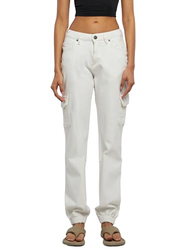 Urban Classics Women's TB4797-Ladies Organic Stretch Denim Cargo Pants Hose, Offwhite raw, 31 von Urban Classics