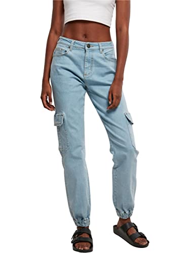 Urban Classics Women's TB4797-Ladies Organic Stretch Denim Cargo Pants Hose, clearblue Bleached, 27 von Urban Classics