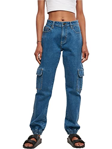 Urban Classics Women's TB4797-Ladies Organic Stretch Denim Cargo Pants Hose, clearblue Washed, 29 von Urban Classics