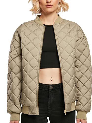 Urban Classics Damen Ladies Oversized Diamond Quilted Bomber Jacket, Khaki, XL EU Urban Classics Damen Ladies Oversized Diamond Quilted Bomber Jacket, Khaki, XL EU von Urban Classics