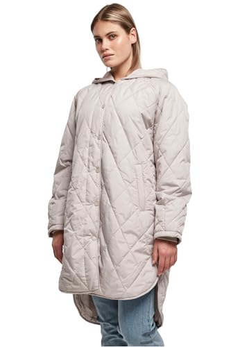 Urban Classics Damen Ladies Oversized Diamond Quilted Hooded Coat warmgrey, 5XL von Urban Classics