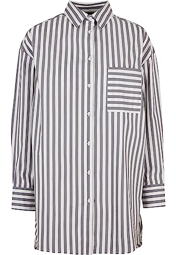 Urban Classics Women's TB5041-Ladies Oversized Stripe Shirt, White/darkshadow, 5XL von Urban Classics