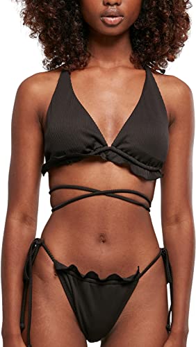 Urban Classics Damen Ladies Rib Babylock Triangle Bikini, Schwarz, M EU von Urban Classics