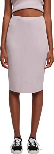 Urban Classics Women's Ladies Rib Knit Midi Skirt, Lilac, 3XL von Urban Classics