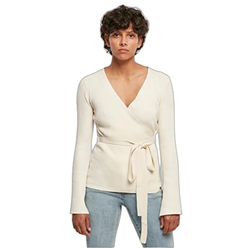 Urban Classics Damen Ladies Rib Knit Wrapped Cardigan Sweater, Whitesand, S EU von Urban Classics